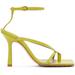Green Strappy Stretch Heeled Sandals