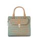 Small Caroline Croc Embossed Leather Satchel