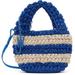 Blue & Off-white Popcorn Basket Crossbody Bag