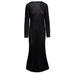 Fine Knit Semi-sheer Long Dress In Viscose Blend Woman