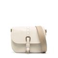 Geunine Leather Buckled Crossbody Bag