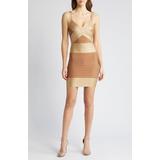 Shimmer Colorblock Body-con Cocktail Minidress