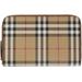 Beige Check Travel Wallet