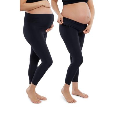 Set Of 2 Fold Down Waist Maternity leggings