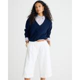 Cashmere Relaxed Cropped V-Neck Sweater