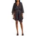 Vonda Stripe Jacquard Long Sleeve Satin Minidress