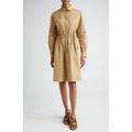 Juanita Cinch Waist Long Sleeve Poplin Shirtdress