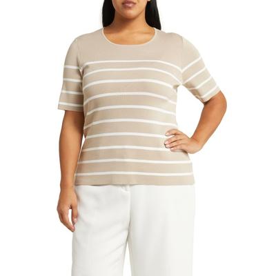 Stripe Short Sleeve Sweater