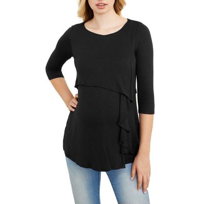 Cascade Ruffle Front Maternity/nursing Top