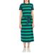 Stripe Tie Front Midi T-shirt Dress