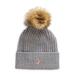 Cashmere & Wool Rib Beanie With Faux Fur Pompom