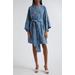 Garden Flower Embroidered Long Sleeve Wrap Minidress