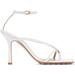 White Stretch Heeled Sandals