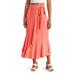 Faux Wrap Midi Skirt