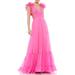 Rosette Chiffon Cutout Empire Waist Gown