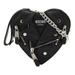 Black Leather Biker Crossbody Bag