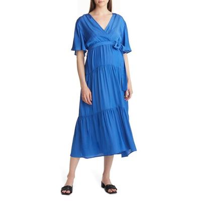 Crossover Faux Wrap Maternity Maxi Dress