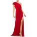 Draped One-shoulder Jersey Gown