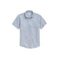 Pinstripe Short Sleeve Linen Button-down Shirt