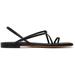 Black Square Strappy Flat Sandals