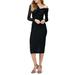 Rich Metallic One-shoulder Long Sleeve Body-con Dress