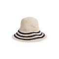 Stripe Crushable Straw Cloche Hat