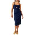 Serenity Ruched Denim Midi Dress