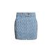 Monogram-pattern High Waist Denim Mini Skirt