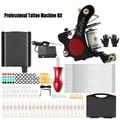 Beginner Tattoo Machine Kit Gun Power Supply Premium Inks Needles Grip Box Set