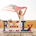 American Independence Day/National Day Decorations: Wooden Letter Ornaments, Creative Tabletop Printed Décor For Memorial Day/The Fourth of July