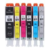 Multi Colors Cartridge with Ink Inkjet Cartridge Replacement Printer Accessories for PIXMA 6 Colors (BK BK C M Y GY)