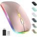 LED wireless mouse rechargeable ultra-thin silent mouse portable mobile optical office mouse$Bluetooth dual-mode mouse silent notebook wireless charging light-emitting silent silent mouse$r