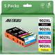 902XL Ink Cartridges Replacement for HP 902 Ink Cartridges 902XL Ink Cartridges Combo Pack Replacement for HP Ink 902 Compatible with OfficeJet Pro 6978 6960 6968 6958 6950 6970 5 Pack