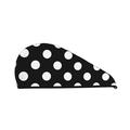 Kll Black And White Polka Dot Microfiber Hair Drying Towel- Super Absorbent Instant Hair Dry Wrap With Button For Girls Women Ladies Kids Long & Thick Hair Drying Quickly