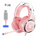 Computer gaming headset headset gaming 7.1 channel wired headset with microphone headset Pink