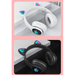 Gaming Headphones Cute Cat Ear Headphones USB Headphones with Retractable Noise Cancelling Mic Surround Sound Card-capable Bluetooth Headphones