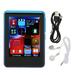 MP3 Player Bluetooth 5.0 Support FM Radio 2.4inch Full Touch Screen HD Noise Reduction Portable MP3 Music Player Blue