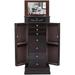 SPBOOMlife Standing Jewelry Armoire Cabinet with Mirror Large Jewelry Armoire Cabinet Standing Chest Neckalce Organizer with 8 Drawers 2 Side Swing Doors 16 Necklace Hooks Makeup Mirror