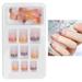 Feildoo Press on Nails Short Almond Press on Nails Opaque Reusable Stick on Nails Supremely Fit & Natural Fake Nail with No Glue In 12 Sizes - 24 Nail Kit Y03R220E NO.6 Orange French