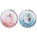 2 Pcs Travel Vanity Mirror for Makeup Portable Pocket Looking-glass Mini Dual-sided Kitten