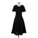 MNG Casual Dress - A-Line: Black Solid Dresses - Women's Size 4
