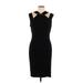 Anne Klein Casual Dress - Sheath High Neck Sleeveless: Black Solid Dresses - Women's Size 10