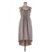 Bar III Casual Dress - High/Low Scoop Neck Sleeveless: Gray Solid Dresses - Women's Size X-Large
