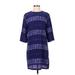 Equipment Casual Dress - Shift: Blue Fair Isle Dresses - Women's Size Small