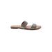 Francesca's Sandals: Slip On Stacked Heel Casual Gray Shoes - Women's Size 8 - Open Toe
