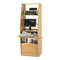 Armoire Informatique Galbée Largeur 60 cm 5 Niches - Coloris: Hêtre - Blanc