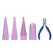 4Pcs Jewelry Mandrel Round Oval Triangle Square Jewellery Making Tool with 5in Pliers