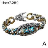 S925 Turquoise Six-character Mantra Nine-eyed Dzi Bead Bracelet Tibetan Style-US H1W1