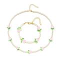 Tulip Necklace Women s Pearl Flower Simple Bracelet Access Party Fashion J4L9