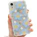 Compatible with iPhone XR Case Cute Cartoon Floral Butterfly Design for Women Girls Aesthetic Kawaii Slim Soft TPU Transparent Cover for iPhone XR 6.1 inch (Blue)